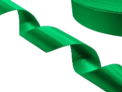 Сатиновая лента двухсторонняя c тканым краем папоротник-зеленая - купить